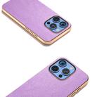 For iPhone 16 Pro Max Electroplating Frame Glitter Shockproof Phone Case(Purple) - 3