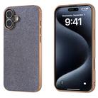 For iPhone 16 Plus Electroplating Frame Glitter Shockproof Phone Case(Black) - 1