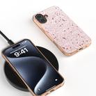 For iPhone 16 Plus Electroplating Frame Glitter Shockproof Phone Case(Gold Pink) - 2