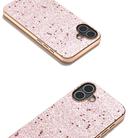 For iPhone 16 Plus Electroplating Frame Glitter Shockproof Phone Case(Gold Pink) - 3