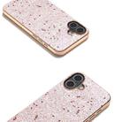 For iPhone 16 Electroplating Frame Glitter Shockproof Phone Case(Gold Pink) - 3