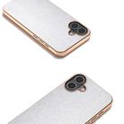 For iPhone 16 Electroplating Frame Glitter Shockproof Phone Case(Silver) - 3