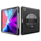 For iPad Pro 12.9 inch (2020) 360 Degree Rotation PC+TPU Protective Cover with Holder & Hand Strap & Pen Slot(Black) - 2