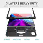 For iPad Pro 12.9 inch (2020) 360 Degree Rotation PC+TPU Protective Cover with Holder & Hand Strap & Pen Slot(Black) - 4