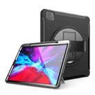 For iPad Pro 12.9 inch (2020) 360 Degree Rotation PC+TPU Protective Cover with Holder & Hand Strap & Pen Slot(Black) - 5