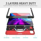 For iPad Pro 12.9 inch (2020) 360 Degree Rotation PC+TPU Protective Cover with Holder & Hand Strap & Pen Slot(Red) - 3
