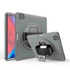 For iPad Pro 12.9 inch (2020) 360 Degree Rotation PC+TPU Protective Cover with Holder & Hand Strap & Pen Slot(Gray) - 1