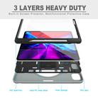 For iPad Pro 12.9 inch (2020) 360 Degree Rotation PC+TPU Protective Cover with Holder & Hand Strap & Pen Slot(Gray) - 3