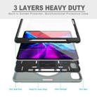 For iPad Pro 12.9 inch (2020) 360 Degree Rotation PC+TPU Protective Cover with Holder & Hand Strap & Pen Slot(Gray) - 4