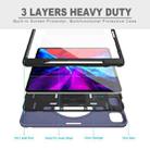 For iPad Pro 12.9 inch (2020) 360 Degree Rotation PC+TPU Protective Cover with Holder & Hand Strap & Pen Slot(Blue) - 4