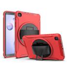 For Samsung Galaxy Tab A 8.4 (2020) T307 360 Degree Rotation PC+TPU Protective Cover with Holder & Hand Strap & Pen Slot(Red) - 1