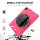 For Samsung Galaxy Tab A 8.4 (2020) T307 360 Degree Rotation PC+TPU Protective Cover with Holder & Hand Strap & Pen Slot(Rose Red) - 3