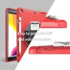 For iPad 10.2 360 Degree Rotation PC+TPU Protective Cover with Holder & Hand Strap & Pen Slot(Red) - 5
