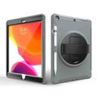 For iPad 10.2 360 Degree Rotation PC+TPU Protective Cover with Holder & Hand Strap & Pen Slot(Gray) - 1