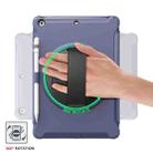 For iPad 10.2 360 Degree Rotation PC+TPU Protective Cover with Holder & Hand Strap & Pen Slot(Blue) - 9