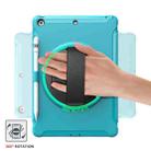 For iPad 10.2 360 Degree Rotation PC+TPU Protective Cover with Holder & Hand Strap & Pen Slot(Light Blue) - 9