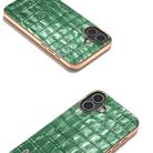 For iPhone 16 ABEEL Electroplating Frame Crocodile Texture Genuine Leather Phone Case(Green) - 3