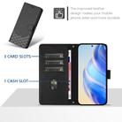 For iPhone 16 Pro Max Honeycomb Embossing RFID Leather Phone Case(Black) - 3