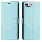 For iPhone SE 2022 / 2020 / 8 / 7 Honeycomb Embossing RFID Leather Phone Case(Mint Green) - 2