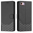 For iPhone SE 2022 / 2020 / 8 / 7 Honeycomb Embossing RFID Leather Phone Case(Black) - 2