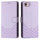 For iPhone SE 2022 / 2020 / 8 / 7 Honeycomb Embossing RFID Leather Phone Case(Light Purple) - 2