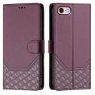 For iPhone SE 2022 / 2020 / 8 / 7 Honeycomb Embossing RFID Leather Phone Case(Violet) - 2