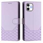 For iPhone 12 mini Honeycomb Embossing RFID Leather Phone Case(Light Purple) - 2