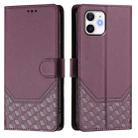 For iPhone 12 mini Honeycomb Embossing RFID Leather Phone Case(Violet) - 2