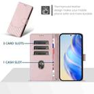 For iPhone 11 Pro Max Honeycomb Embossing RFID Leather Phone Case(Pink) - 3