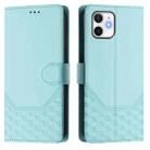 For iPhone 11 Honeycomb Embossing RFID Leather Phone Case(Mint Green) - 2