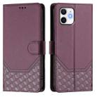 For iPhone 11 Honeycomb Embossing RFID Leather Phone Case(Violet) - 2