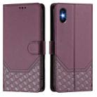 For iPhone X / XS Honeycomb Embossing RFID Leather Phone Case(Violet) - 2