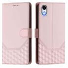 For iPhone XR Honeycomb Embossing RFID Leather Phone Case(Pink) - 2