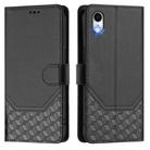 For iPhone XR Honeycomb Embossing RFID Leather Phone Case(Black) - 2