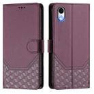 For iPhone XR Honeycomb Embossing RFID Leather Phone Case(Violet) - 2