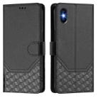 For iPhone XS Max Honeycomb Embossing RFID Leather Phone Case(Black) - 2