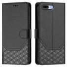 For iPhone 8 Plus / 7 Plus Honeycomb Embossing RFID Leather Phone Case(Black) - 2