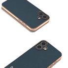 For iPhone 16 Plus ABEEL Electroplating Frame Genuine Leather + PC Litchi Texture Phone Case(Green) - 3