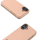 For iPhone 16 Plus ABEEL Electroplating Frame Genuine Leather + PC Litchi Texture Phone Case(Pink Gold) - 3