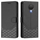 For Nokia G20 / G10 Honeycomb Embossing RFID Leather Phone Case(Black) - 2