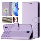 For Nokia C01 Plus / C1 2nd Edition Honeycomb Embossing RFID Leather Phone Case(Light Purple) - 1