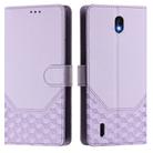 For Nokia C01 Plus / C1 2nd Edition Honeycomb Embossing RFID Leather Phone Case(Light Purple) - 2