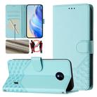 For Nokia C10 / C20 Honeycomb Embossing RFID Leather Phone Case(Mint Green) - 1