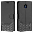 For Nokia C10 / C20 Honeycomb Embossing RFID Leather Phone Case(Black) - 2