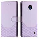 For Nokia C10 / C20 Honeycomb Embossing RFID Leather Phone Case(Light Purple) - 2