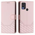 For Nokia C22 Honeycomb Embossing RFID Leather Phone Case(Pink) - 2