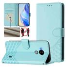 For Nokia C30 Honeycomb Embossing RFID Leather Phone Case(Mint Green) - 1
