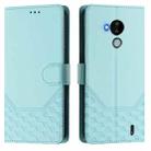 For Nokia C30 Honeycomb Embossing RFID Leather Phone Case(Mint Green) - 2