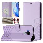 For Nokia C30 Honeycomb Embossing RFID Leather Phone Case(Light Purple) - 1