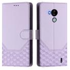 For Nokia C30 Honeycomb Embossing RFID Leather Phone Case(Light Purple) - 2